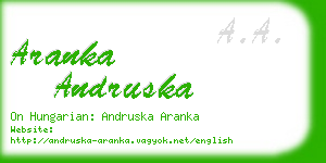 aranka andruska business card